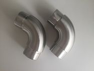 304 316 Stainless Steel Railing Components , 90 Degree Brushed Flush Elbow