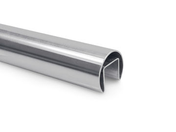 Customizable Stainless Steel Slot Pipe , Glass Balustrade Top Rail