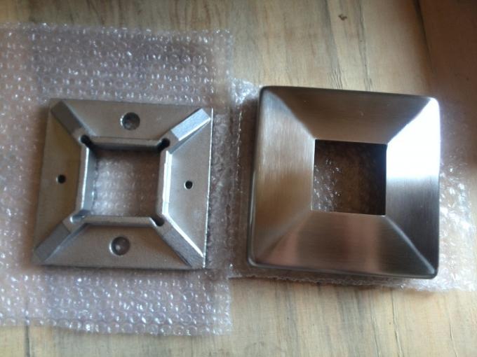 304 316 Stainless Steel Square Stair Railing Post Base Cover High 