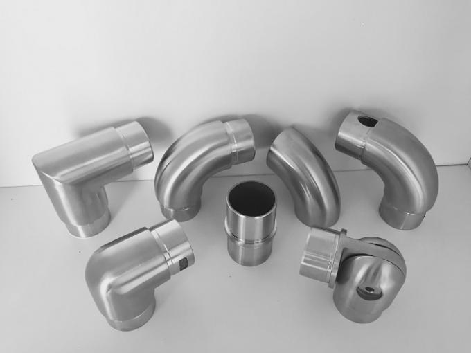 Brushed Stainless Steel Stair Handrail Fittings, Round Handrail End