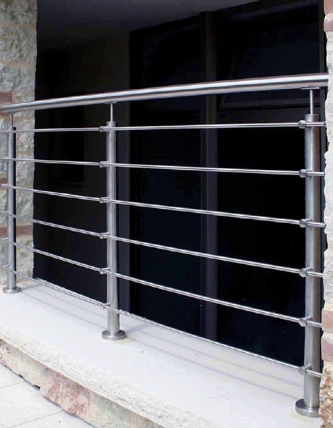 Height 1200mm 10mm 50.8mm Tube Stainless Steel Railing