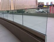 H160mm Brushed Floor Standing Frameless Glass Railing