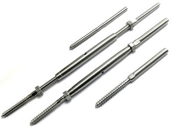 304 316 Stainless Steel Cable Railing Components / Turnbuckle With Stub Ends