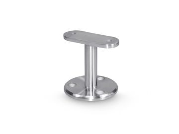 Brushed Stainless Steel Stair Handrail Flange Support 60mm Height