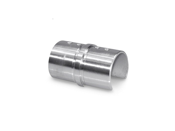 Brushed / Polished Stainless Steel Slot Pipe , 180 Degree Straight Tube Connector