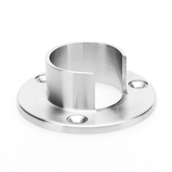 Slotted Stainless Steel Railing Base Flange Satin / Mirror Surface Optional