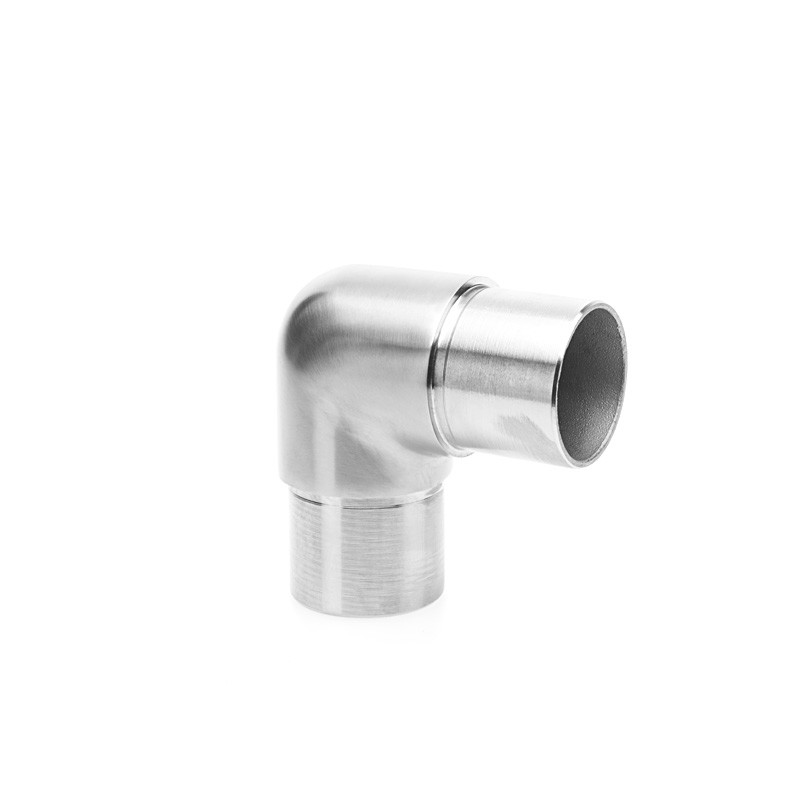 V2A 90 Degree Tube Connector for Stainless Steel Railing Balusters