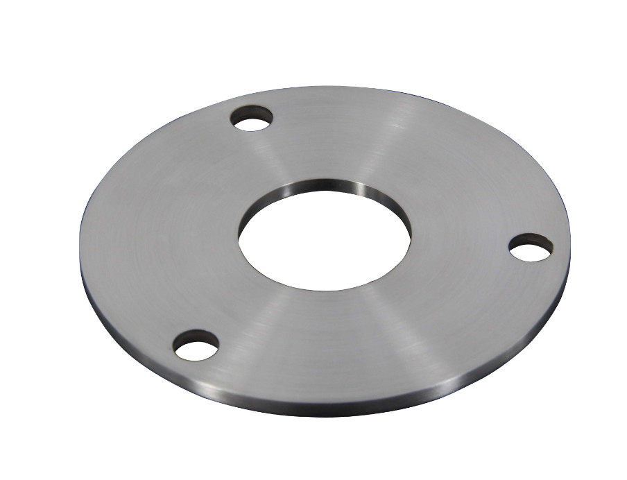 AISI Stainless Steel Railing Components / Post Base Plate With 3 Fixing Holes
