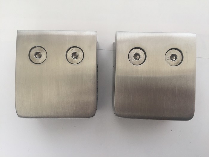 52*52mm Satin Frosted Stainless Steel Glass Clamps